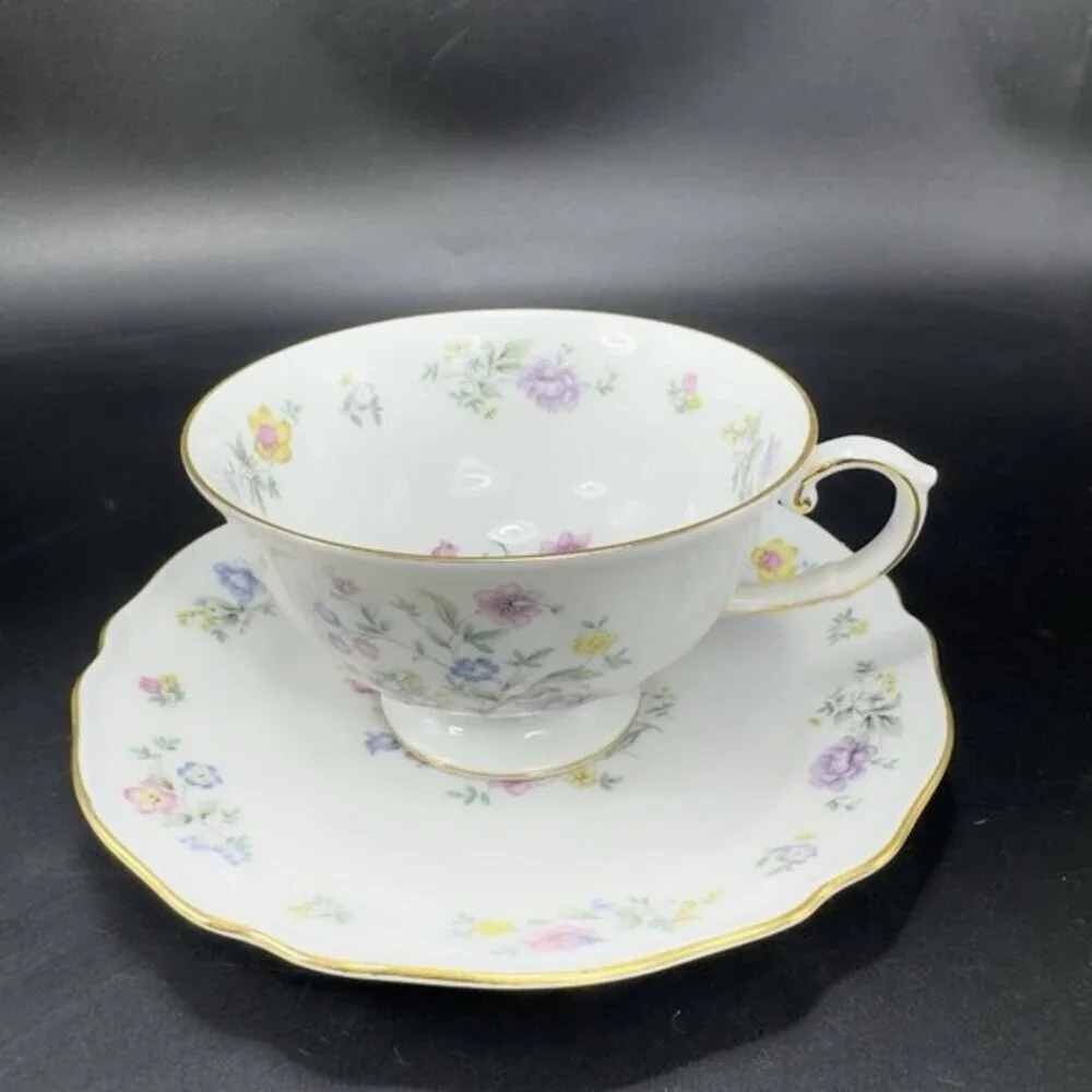 Franconia K&A Krautheim Selb Bavaria Germany Millefleurs Porcelain Teacup Saucer